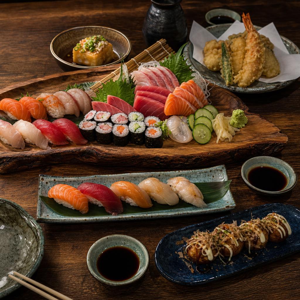 Sharing sushi platter